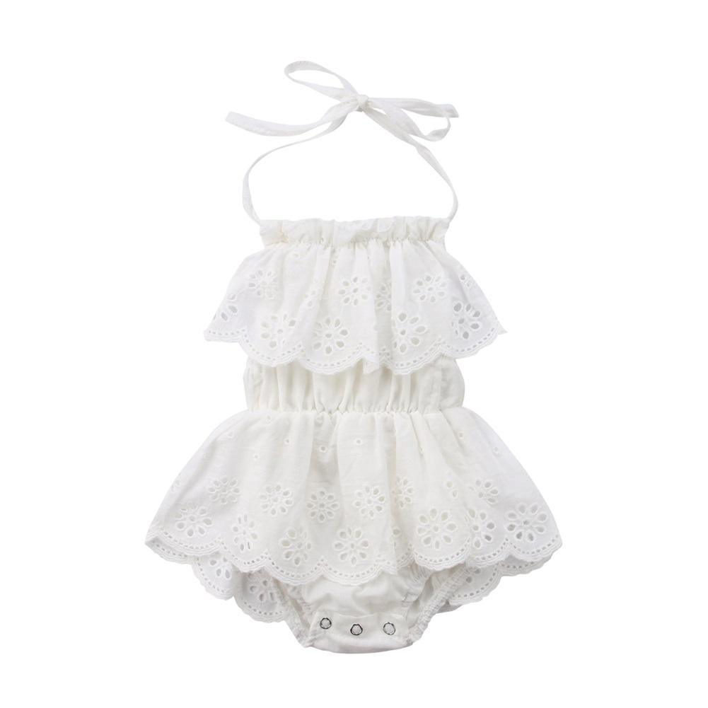 Baby Girl Lace Romper--Sleeveless Summer Outfit