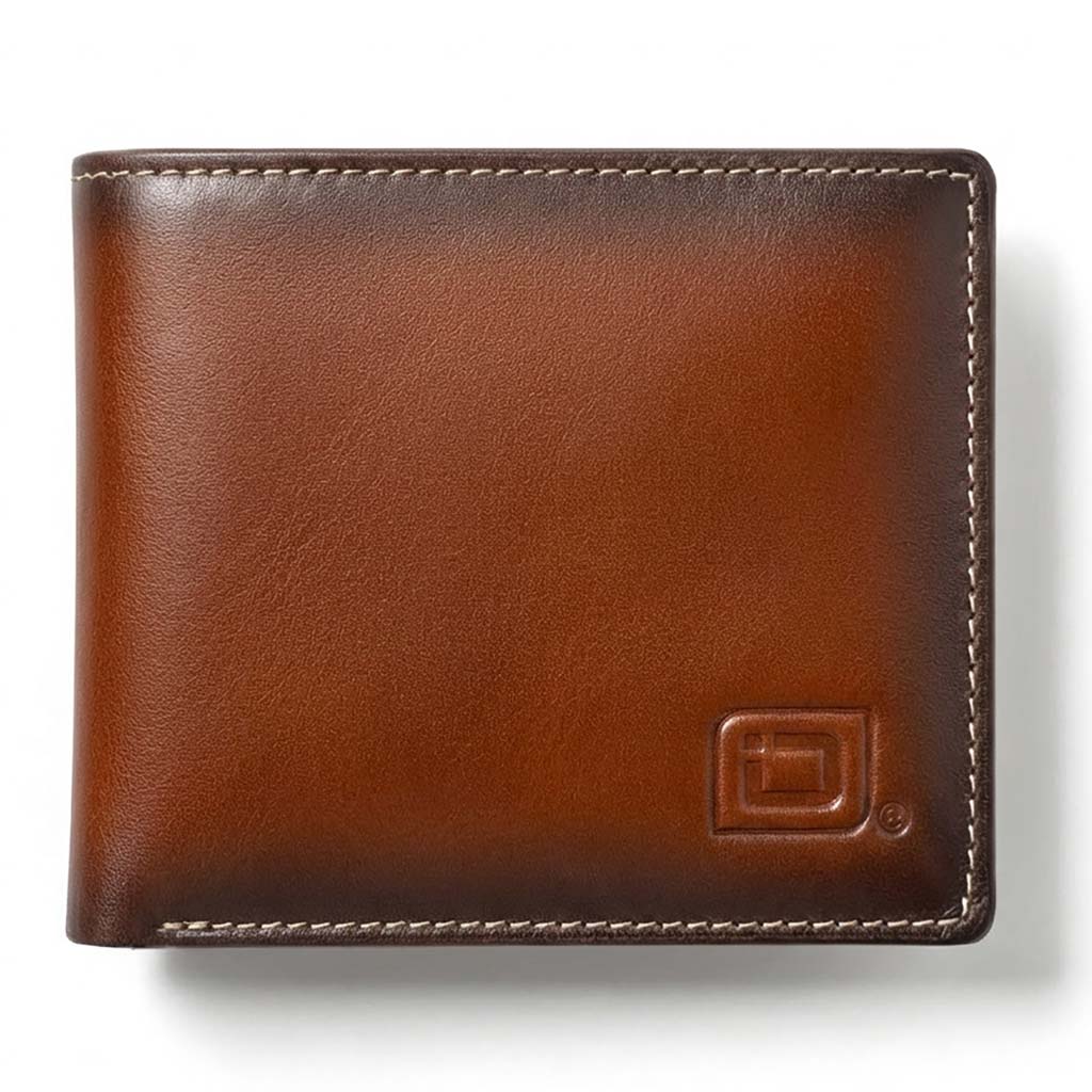 Men's Genuine Leather RFID Bifold wallet with ID Window