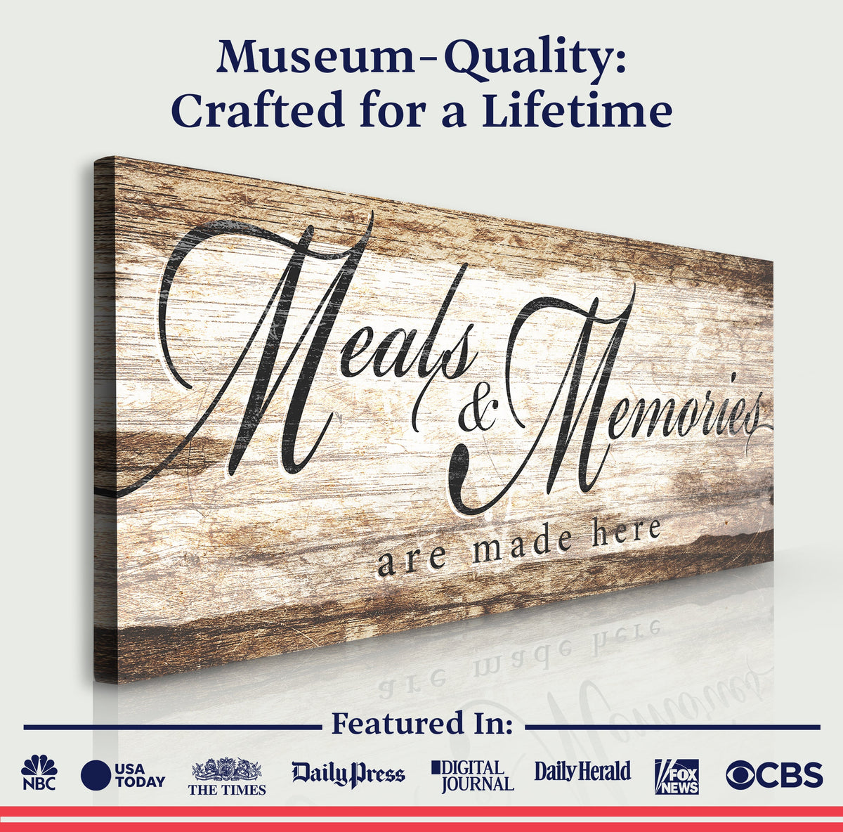 Meals and Memories Kitchen Canvas SIgn