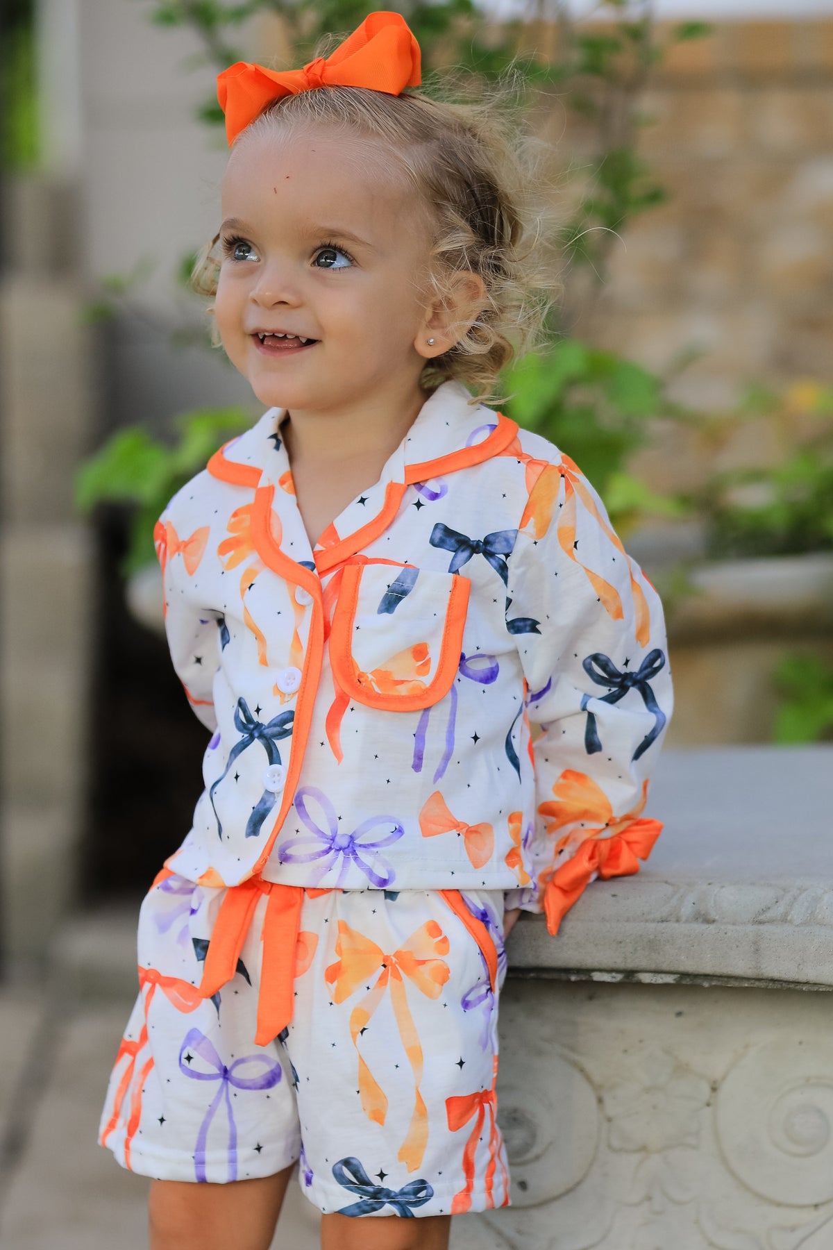 Mommy and Me Halloween Bow Pajama Set
