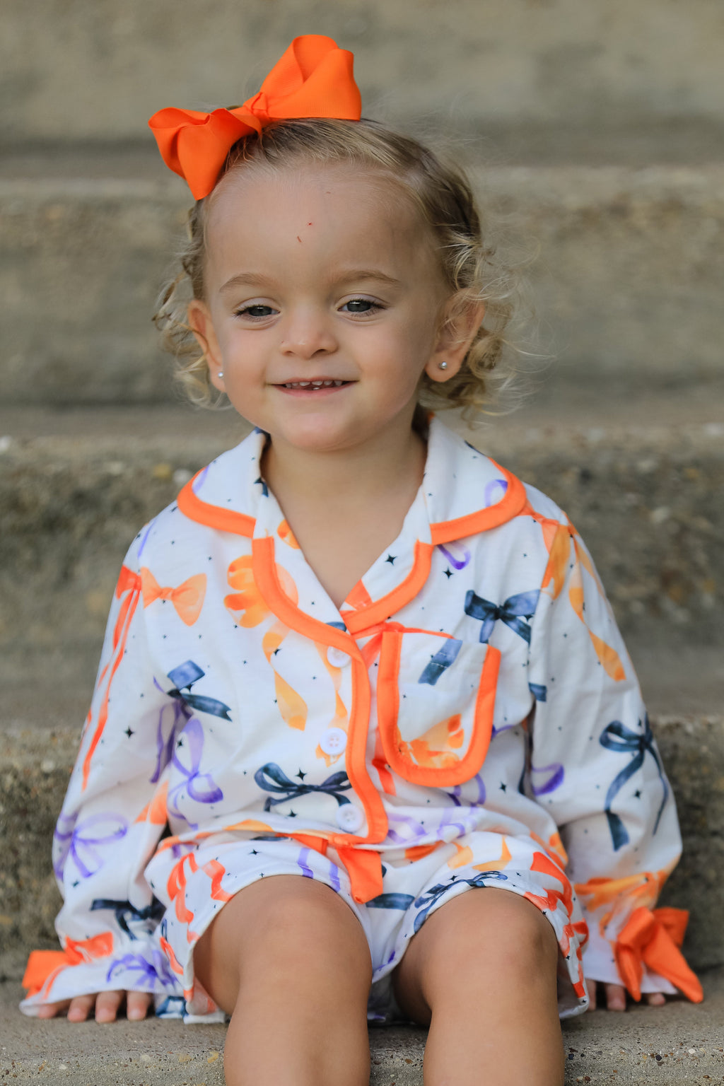 Mommy and Me Halloween Bow Pajama Set