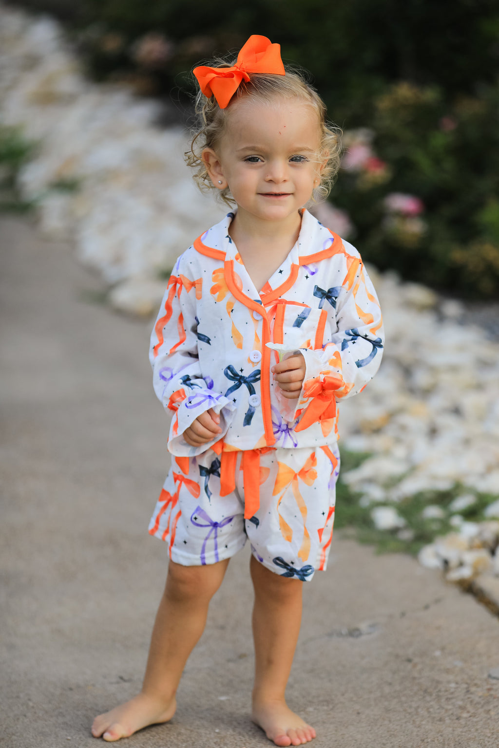 Mommy and Me Halloween Bow Pajama Set