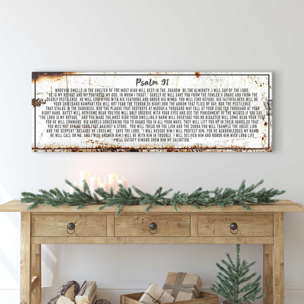 Psalms 91 "He id My Refuge" Rustic Wall Art