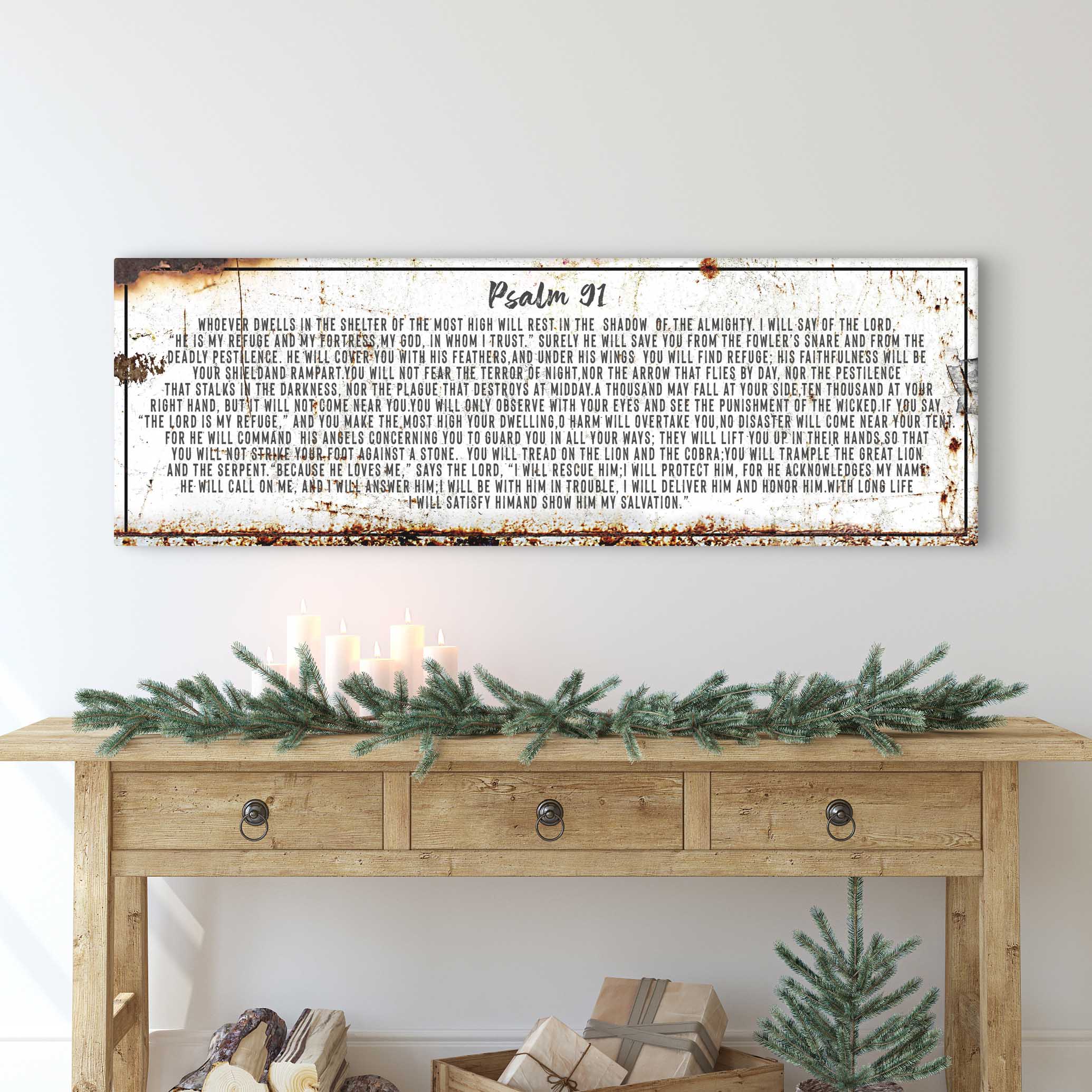 Psalms 91 "He id My Refuge" Rustic Wall Art