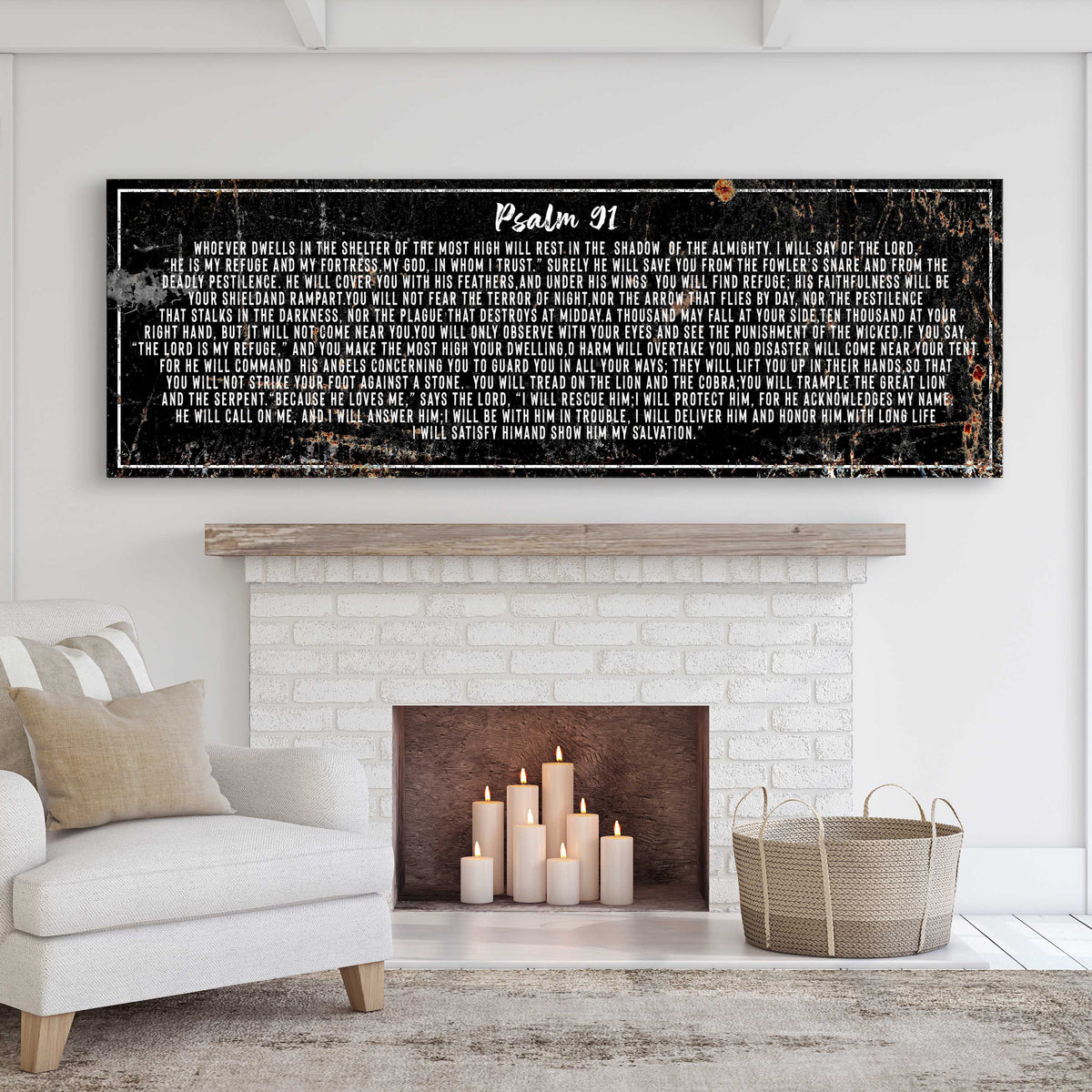 Psalms 91 "He id My Refuge" Rustic Wall Art