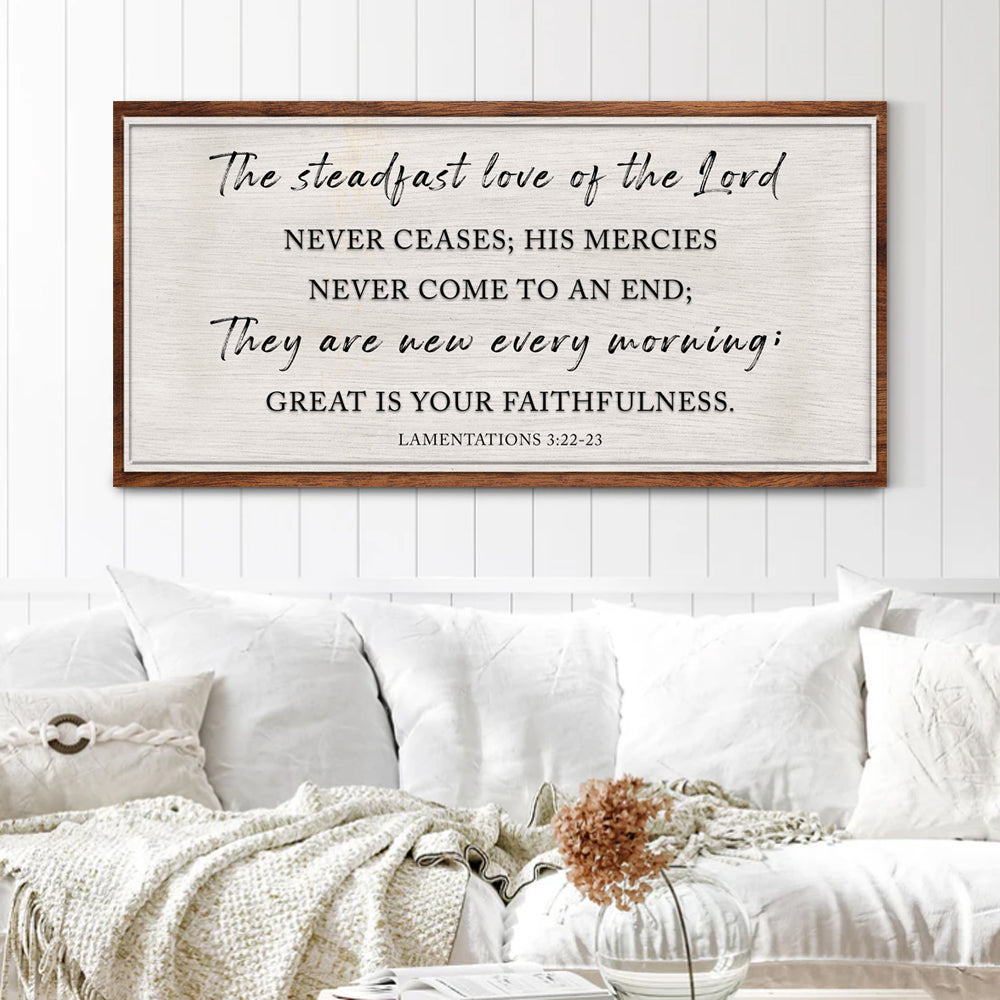Lamentations 3:22-23 Steadfast Love of the Lord Canvas Wall Art