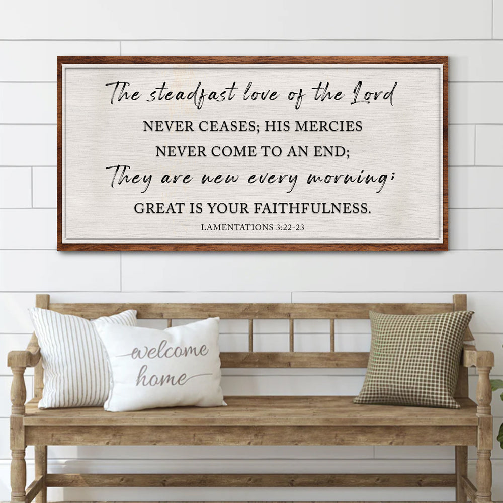 Lamentations 3:22-23 Steadfast Love of the Lord Canvas Wall Art