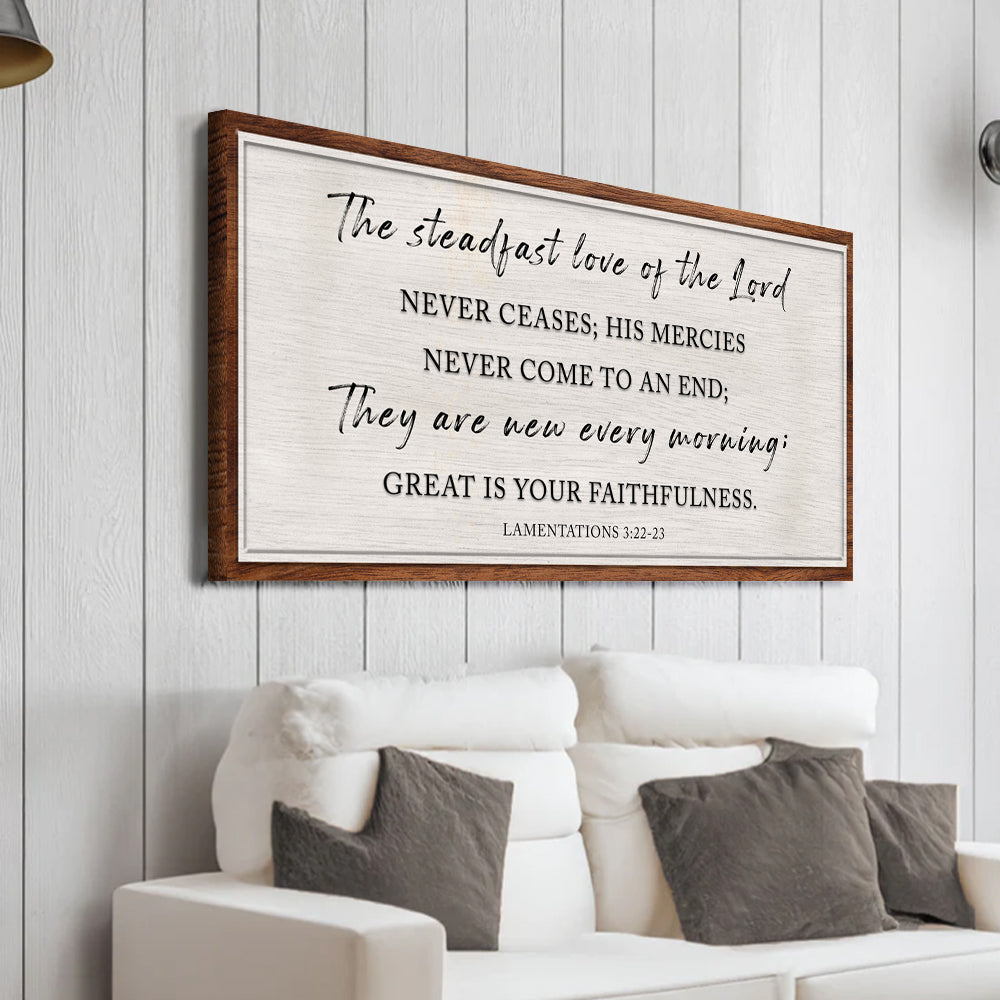 Lamentations 3:22-23 Steadfast Love of the Lord Canvas Wall Art