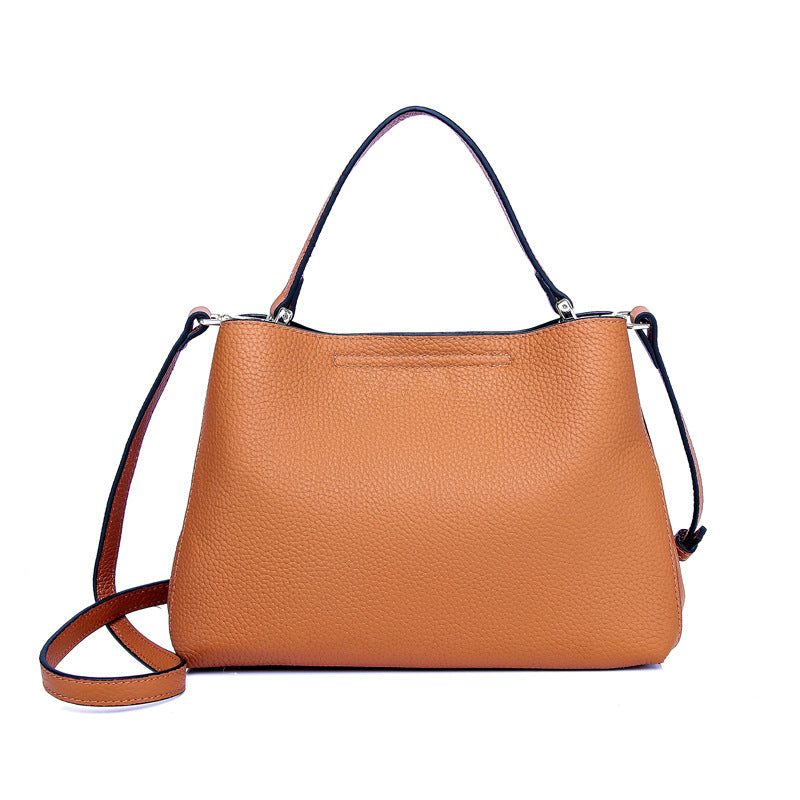 Genuine Leather Crossbody Tote Handbag
