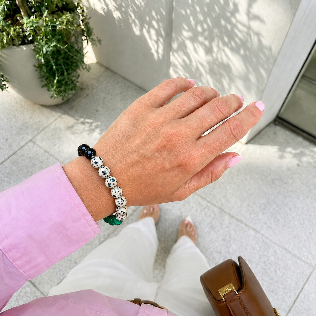 Soul Reset: Dalmatian Jasper Beaded Bracelet