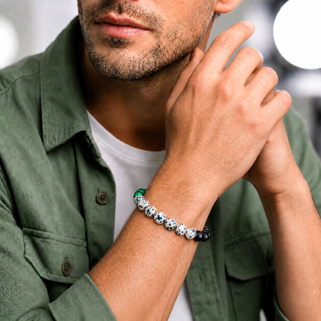Soul Reset: Dalmatian Jasper Beaded Bracelet