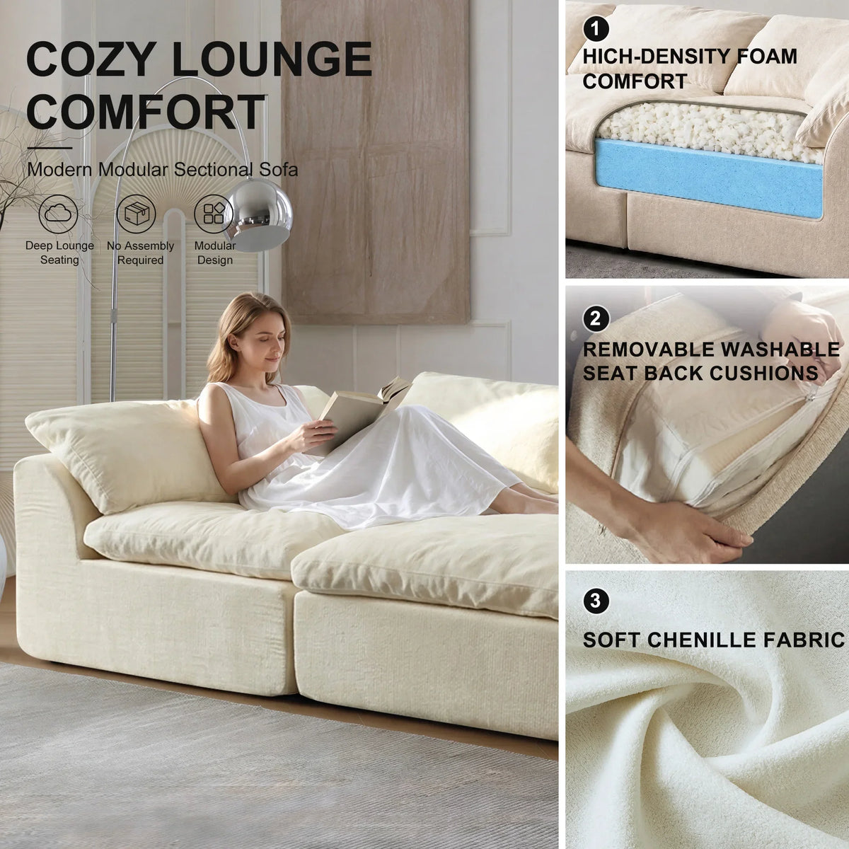 Modern Oversized Modular Sectional Sofa