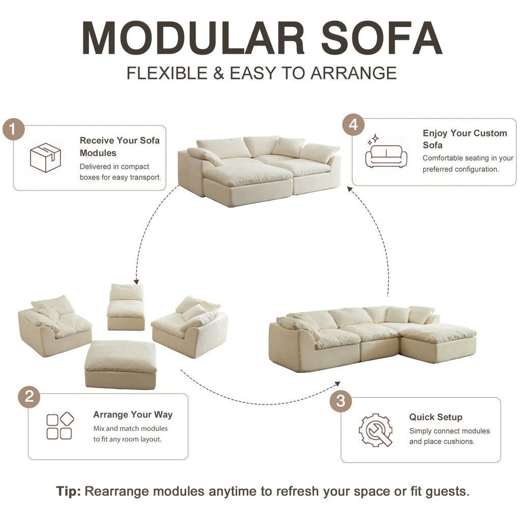 Modern Oversized Modular Sectional Sofa