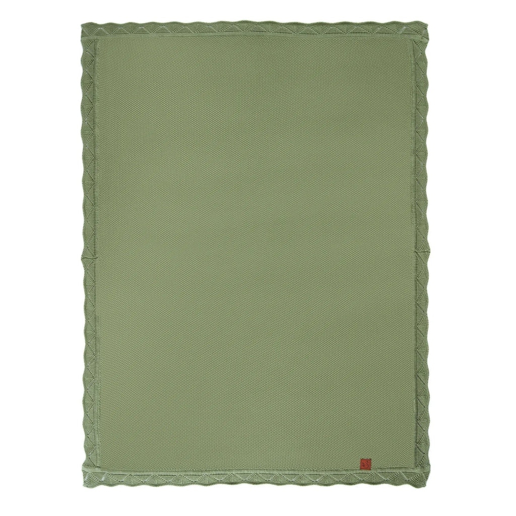 Sage Green Heirloom Lace Knit Baby Blanket