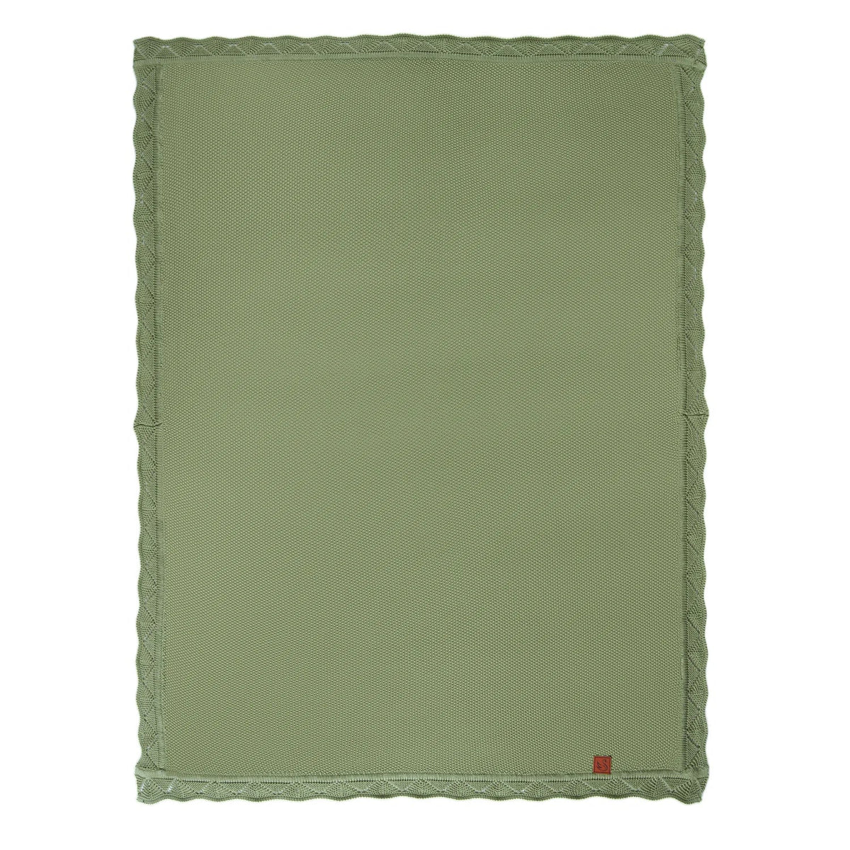 Sage Green Heirloom Lace Knit Baby Blanket