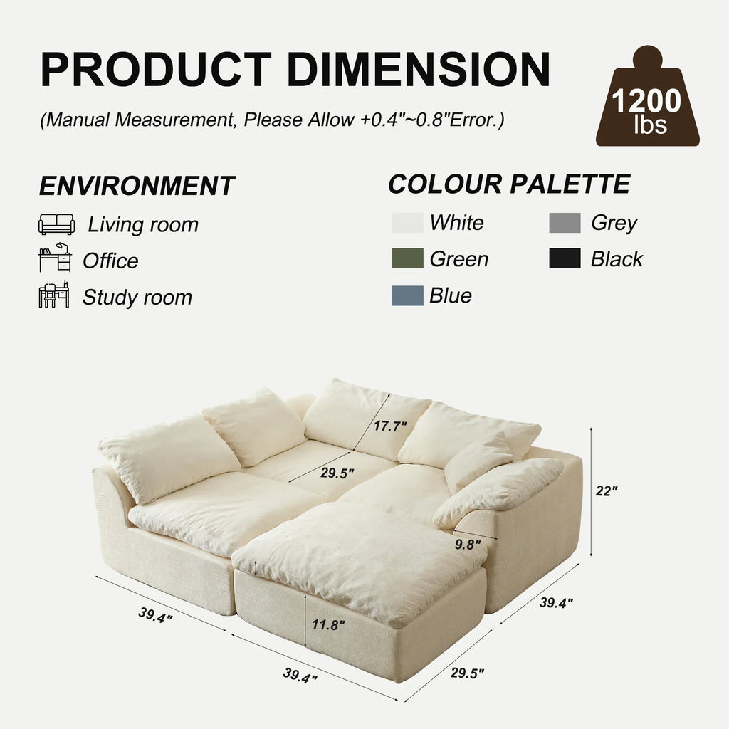 Modern Oversized Modular Sectional Sofa