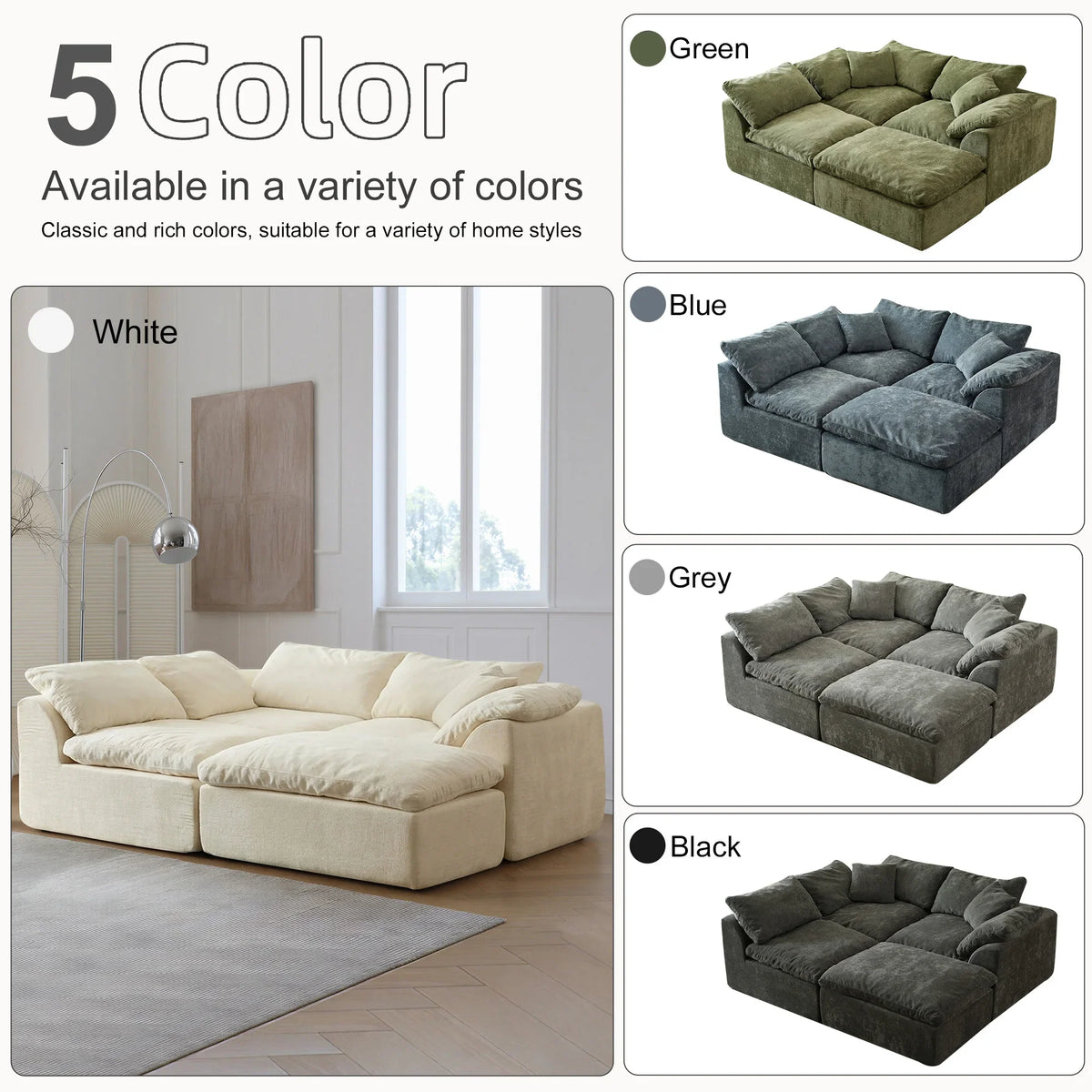 Modern Oversized Modular Sectional Sofa