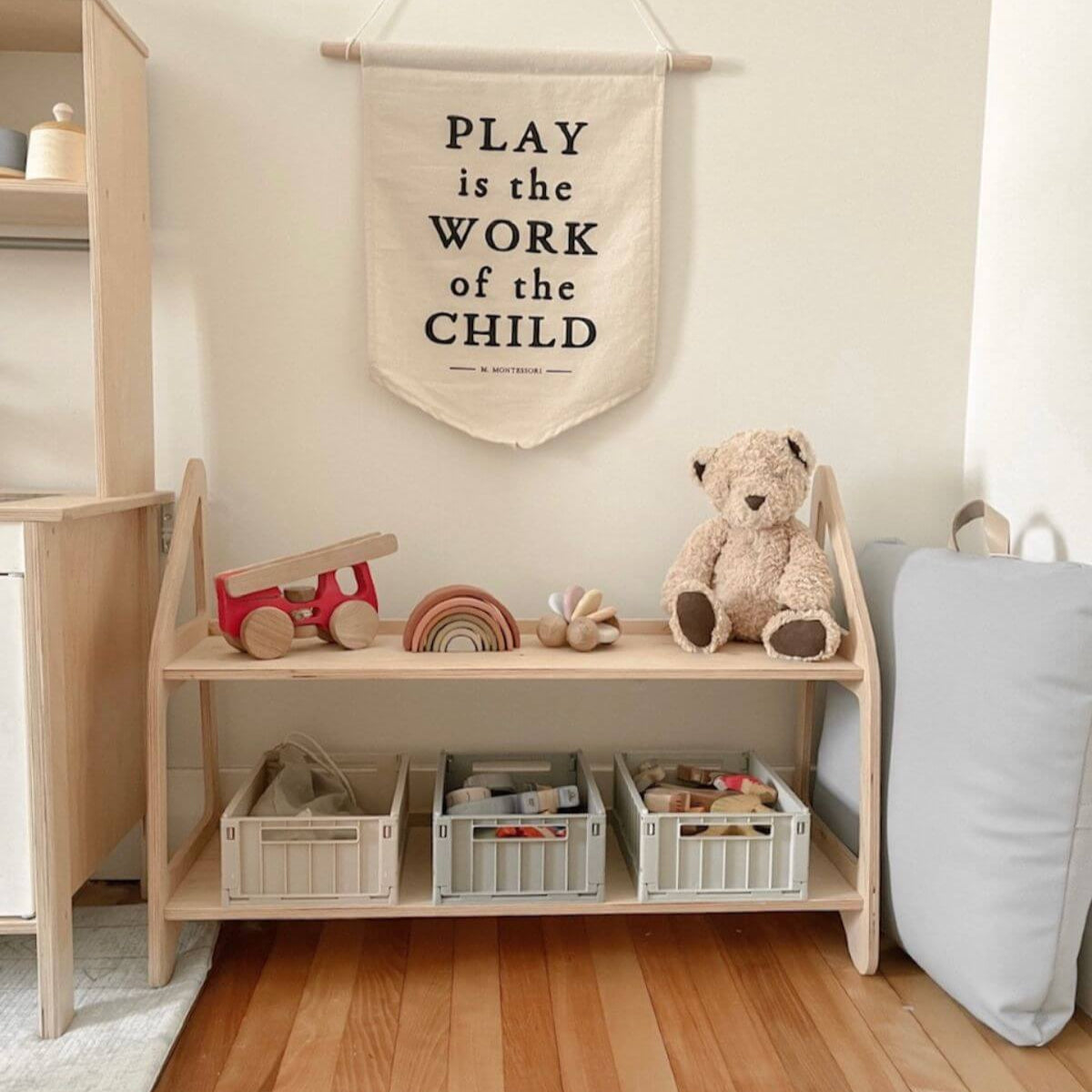 3-Peice Montessori Playroom Organization Furniture Set