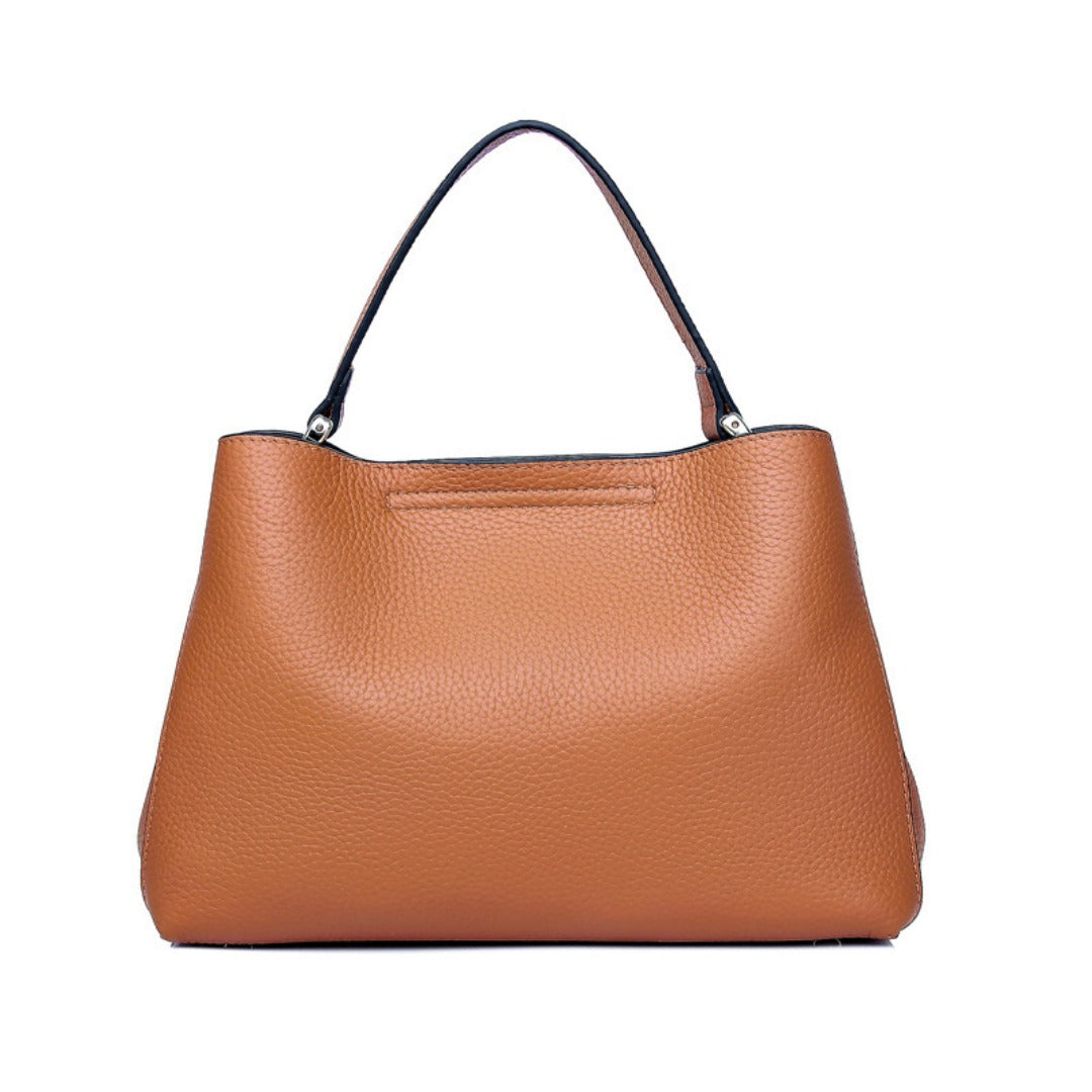 Genuine Leather Crossbody Tote Handbag