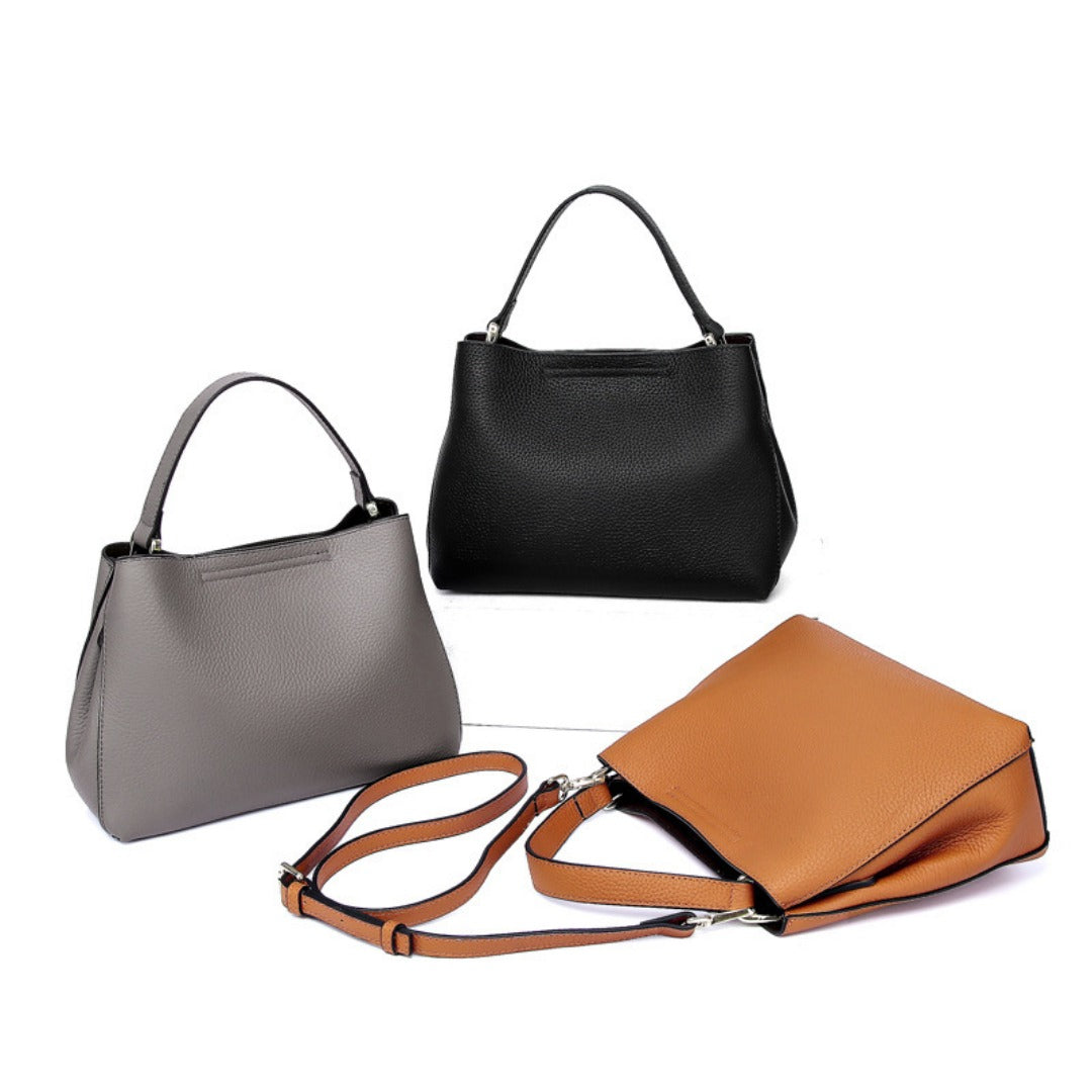 Genuine Leather Crossbody Tote Handbag