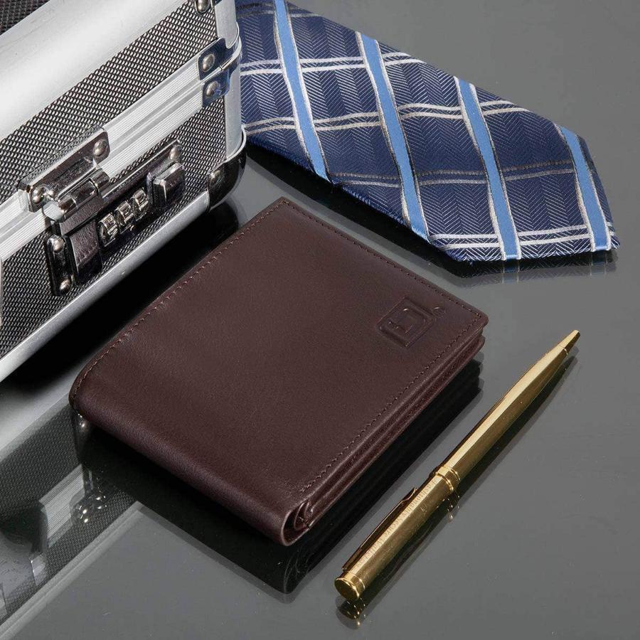 Men's Genuine Leather RFID Bifold wallet with ID Window