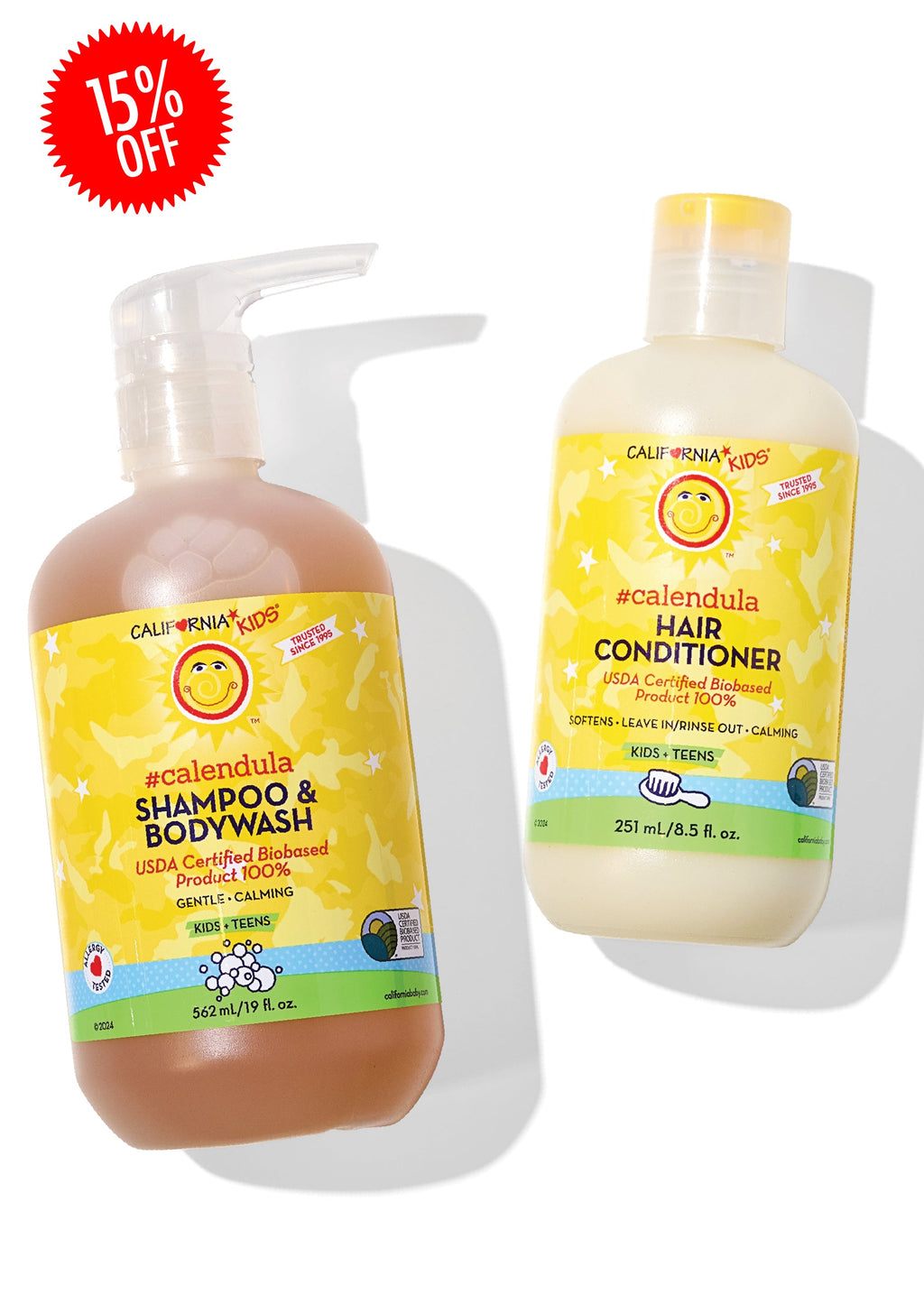 California Kids Calendula Shampoo, Body Wash and Conditioner Bundle