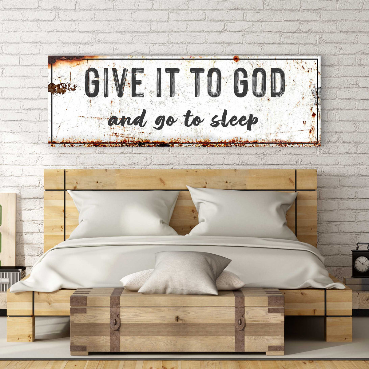 Give It to God and Go to Sleep – Rustic Christian Wall Art