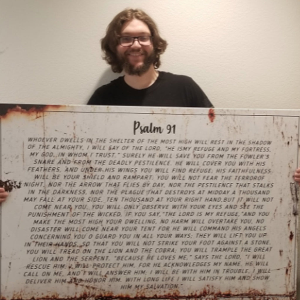 Psalms 91 "He id My Refuge" Rustic Wall Art