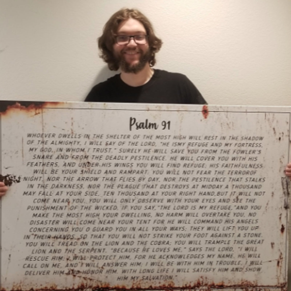 Psalms 91 "He id My Refuge" Rustic Wall Art