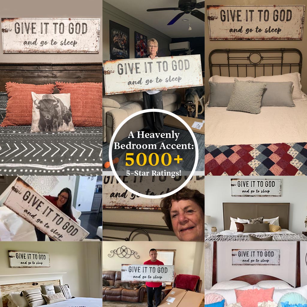 Give It to God and Go to Sleep – Rustic Christian Wall Art